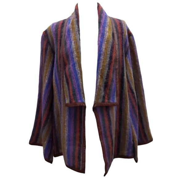 Vintage Mohair Jacket with Leather Trim - Picture 1 of 14